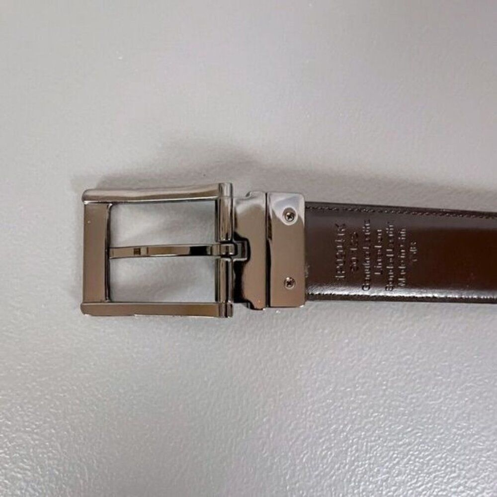 PERRY ELLIS MENS LEATHER BELT BLACK SIZE 50 - Picture 4 of 7